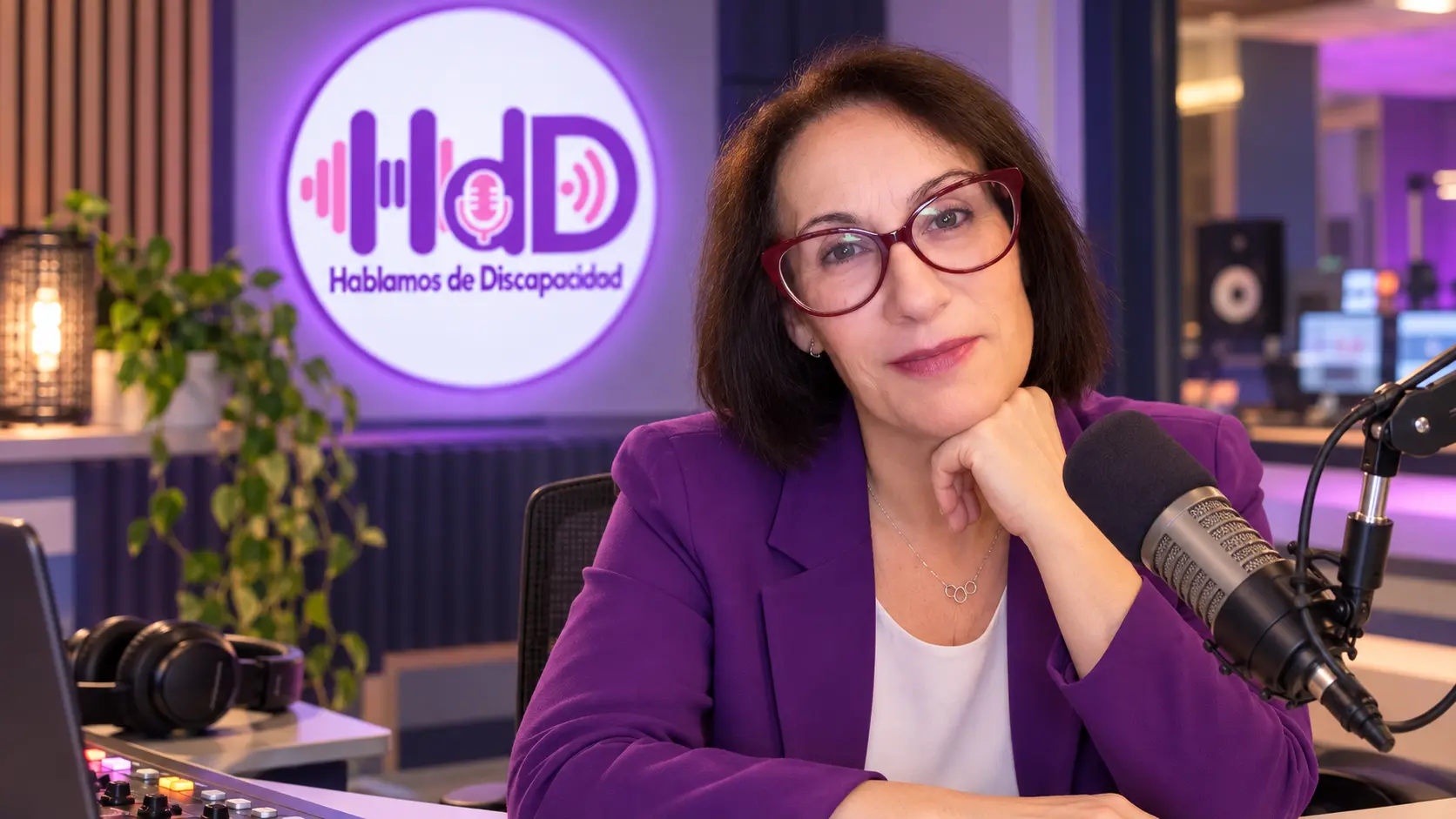 Conxi en el estudio de Hablamos de Discapacidad